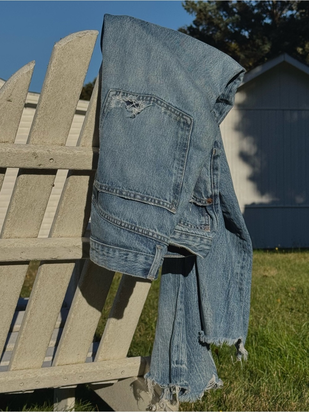 Zara RIPPED HIGH RISE TRF WIDE
LEG JEANS - Picture 5 of 5